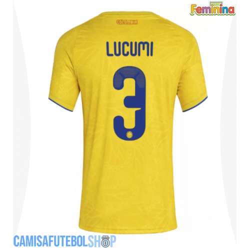Camisa de time de futebol Colômbia Jhon Lucumi #3 Replicas 1º Equipamento Feminina Mundo 2026 Manga Curta